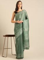 Cotton Green Daily Wear Printed Saree